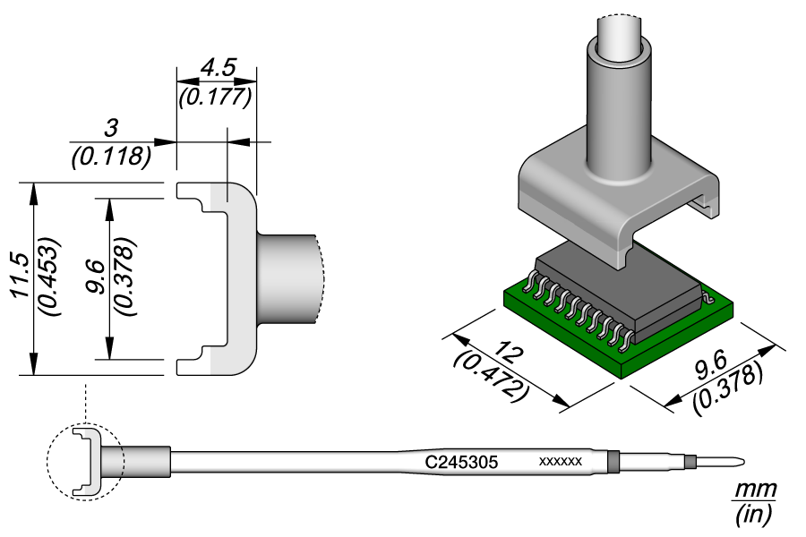 C245305 - Dual In Line Cartridge 9.6 x 12